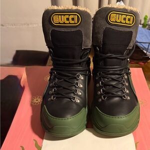 Gucci Black and Green Men's Boots